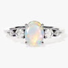 Oval Opal Engagement Ring with Moissanite Sidestones