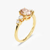 Oval Cut Peach Morganite Engagement Ring with Round Sidestones