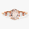 Oval Cut Peach Morganite Engagement Ring with Round Sidestones