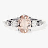Oval Cut Peach Morganite Engagement Ring with Round Sidestones