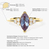 Marquise Lab Alexandrite Engagement Ring with Moissanite Sidestones