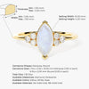 Marquise Moonstone Engagement Ring with Moissanite Sidestones