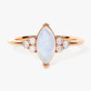 Marquise Moonstone Engagement Ring with Moissanite Sidestones
