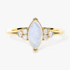 Marquise Moonstone Engagement Ring with Moissanite Sidestones