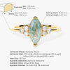 Marquise Moss Agate Engagement Ring with Moissanite Sidestones