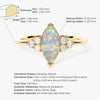 Marquise Opal Engagement Ring with Moissanite Sidestones