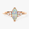Marquise Opal Engagement Ring with Moissanite Sidestones