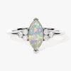 Marquise Opal Engagement Ring with Moissanite Sidestones