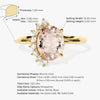 Oval Cut Peach Morganite Engagement Ring with Round Moissanites