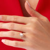 Oval Cut Peach Morganite Engagement Ring with Round Moissanites