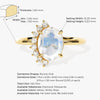 Oval Moonstone Engagement Ring with Round Moissanite Sidestones