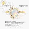 Oval Opal Engagement Ring with Round Moissanite Sidestones