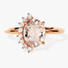Oval Cut Peach Morganite Engagement Ring with Round Moissanites