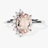 Oval Cut Peach Morganite Engagement Ring with Round Moissanites