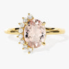 Oval Cut Peach Morganite Engagement Ring with Round Moissanites