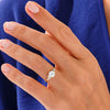Round Moonstone Engagement Ring with Moissanite Cluster