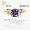Round Lab Alexandrite Engagement Ring with Moissanite Cluster