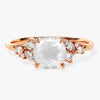 Round Moonstone Engagement Ring with Moissanite Cluster