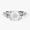 Round Moonstone Engagement Ring with Moissanite Cluster