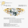 Round Moss Agate Engagement Ring with Moissanite Cluster