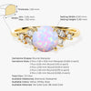 Round Opal Engagement Ring with Moissanite Cluster