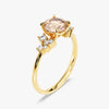 Cluster Accent Round Cut Peach Morganite Engagement Ring