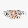 Cluster Accent Round Cut Peach Morganite Engagement Ring