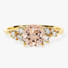 Cluster Accent Round Cut Peach Morganite Engagement Ring