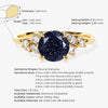 Round Blue Sandstone Engagement Ring with Moissanite Cluster.