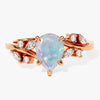 Pear Opal Engagement Ring with Moissanite Cluster