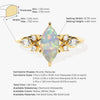 Marquise Opal Engagement Ring with Moissanite Cluster