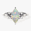 Marquise Opal Engagement Ring with Moissanite Cluster