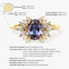 Oval Lab Alexandrite Engagement Ring with Moissanite Cluster