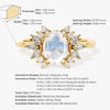 Oval Moonstone Engagement Ring with Moissanite Cluster