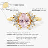 Oval Cut Peach Morganite Engagement Ring with Moissanite Cluster