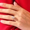 Vintage Halo Oval Cut Peach Morganite Engagement Ring with Sidestones