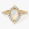 Oval Halo Opal Engagement Ring with Moissanite Sidestones