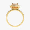 Vintage Halo Oval Cut Peach Morganite Engagement Ring with Sidestones