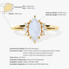 Marquise Moonstone Engagement Ring with Round Moissanite Sidestones
