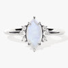 Marquise Moonstone Engagement Ring with Round Moissanite Sidestones