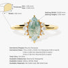 Marquise Moss Agate Engagement Ring with Round Moissanite Sidestones