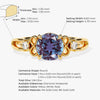 Art Deco Lab Alexandrite Engagement Ring with Moissanite Sidestones