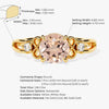 Vintage Round Cut Peach Morganite Engagement Ring with Sidestones