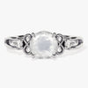 Art Deco Moonstone Engagement Ring with Moissanite Sidestones