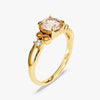 Vintage Round Cut Peach Morganite Engagement Ring with Sidestones