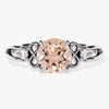 Vintage Round Cut Peach Morganite Engagement Ring with Sidestones