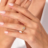 Vintage Round Cut Peach Morganite Engagement Ring with Sidestones