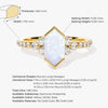 Long Hexagon Opal Engagement Ring with Pave Set Moissanite Sidestones