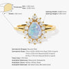 Pear Opal Engagement Ring with Moissanite Halo
