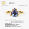 Pear Lab Alexandrite Engagement Ring with Round Moissanite Sidestones